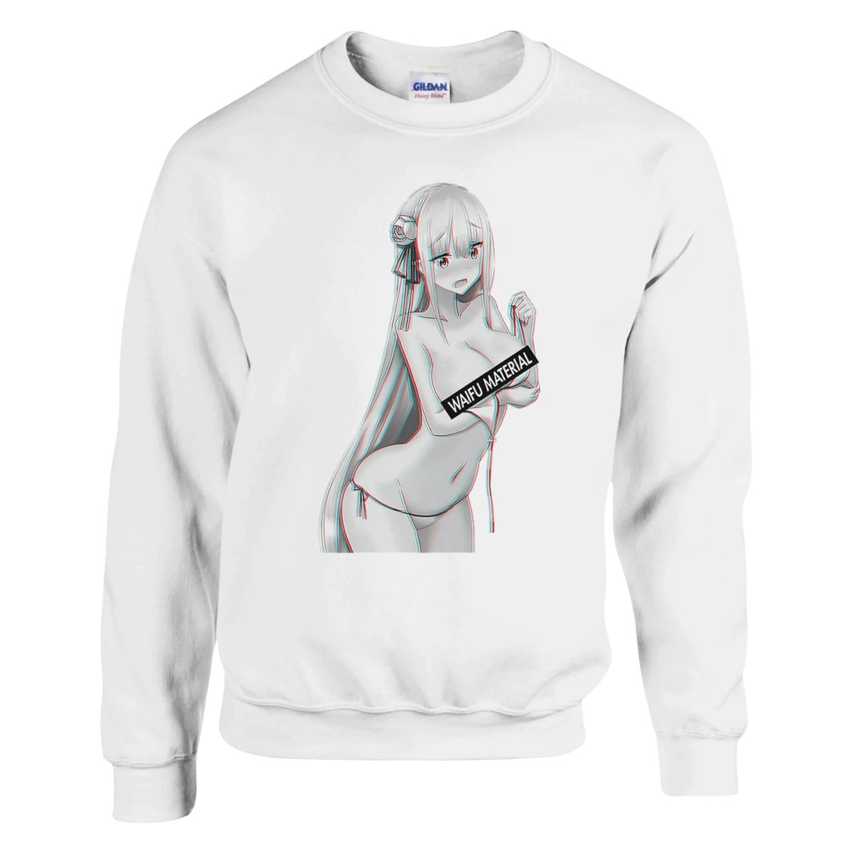 Sweatshirt Unisex à Imprimé Emilia Waifu | Design Anime Personnalisé Sweat-shirt - KAWAII FAVIE