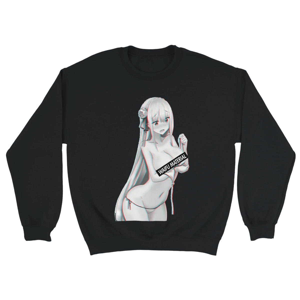 Sweatshirt Unisex à Imprimé Emilia Waifu | Design Anime Personnalisé Sweat-shirt - KAWAII FAVIE
