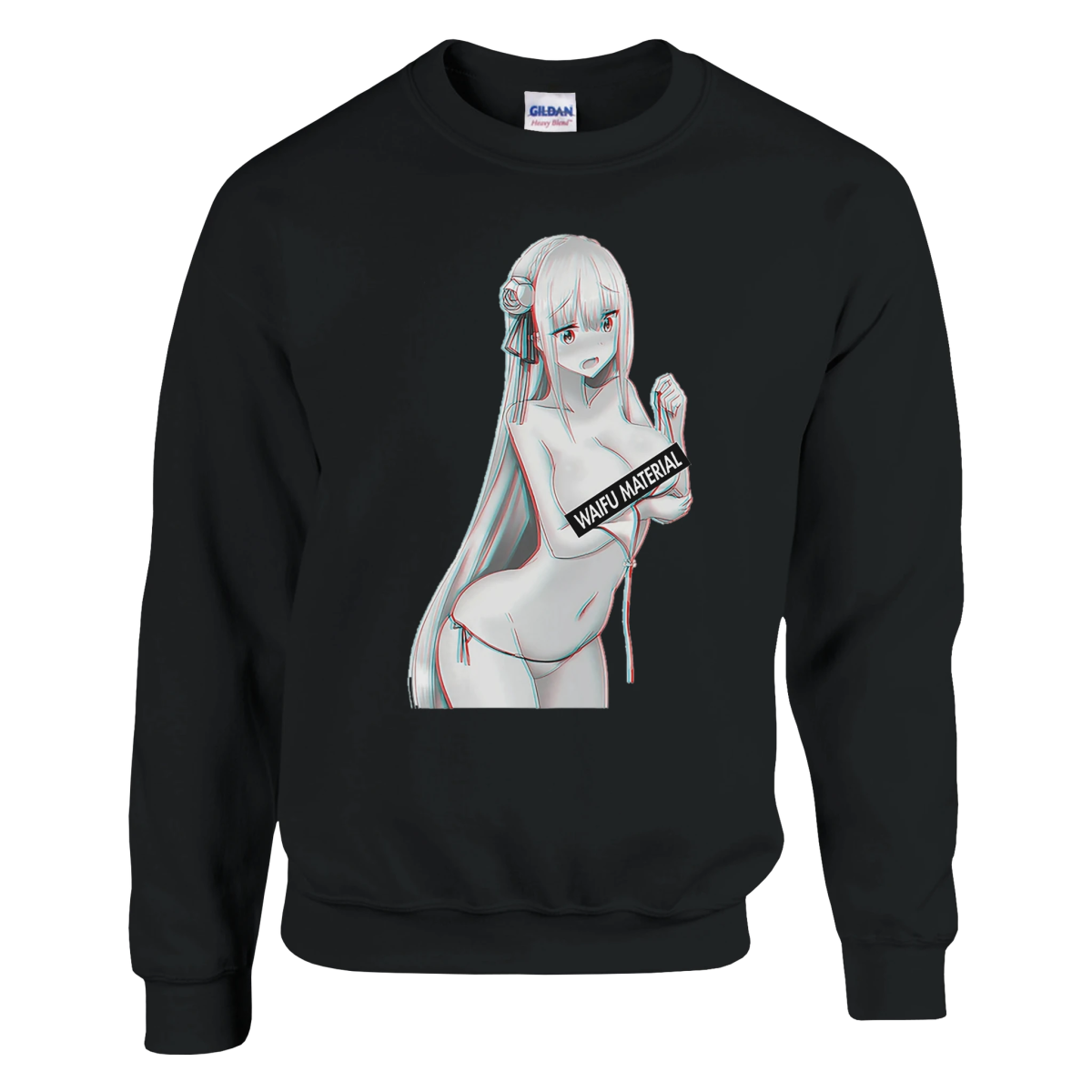 Sweatshirt Unisex à Imprimé Emilia Waifu | Design Anime Personnalisé Sweat-shirt - KAWAII FAVIE
