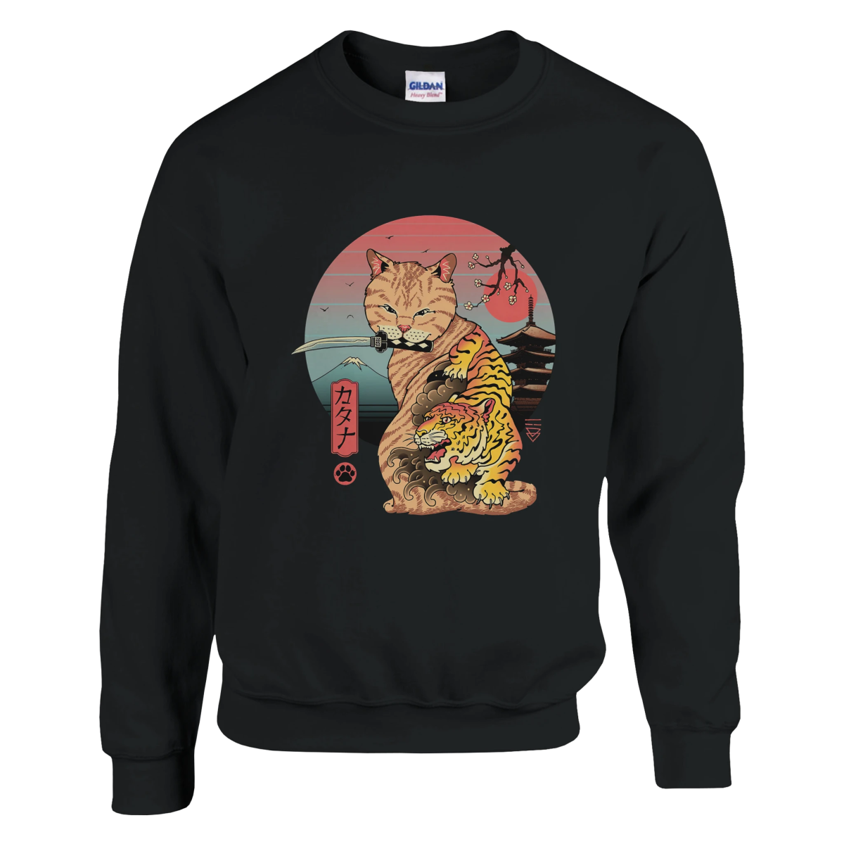 Sweatshirt Unisexe | Collection Chat & Tigre Samouraï | Style Japonais Sweat-shirt - KAWAII FAVIE