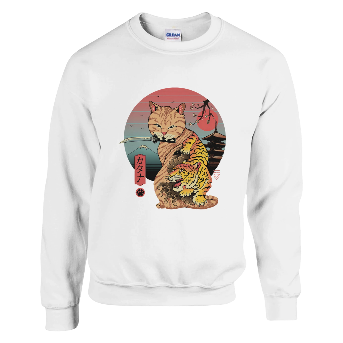 Sweatshirt Unisexe | Collection Chat & Tigre Samouraï | Style Japonais Sweat-shirt - KAWAII FAVIE