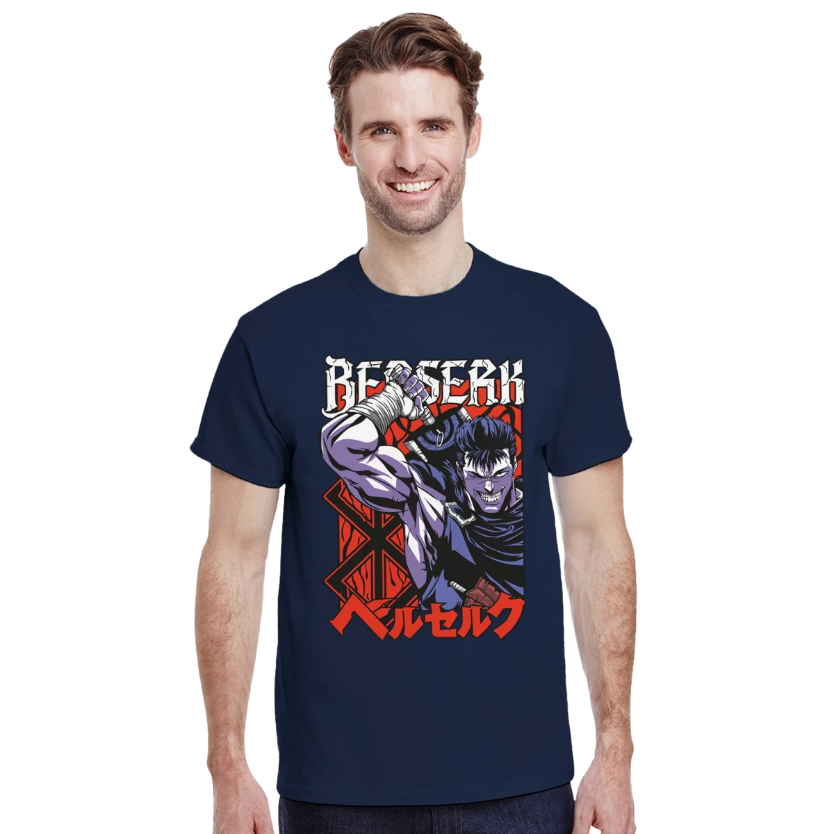 T-shirt 100% coton - Berserk Guts 'Guerrier Noir' - Style Anime Manga Streetwear T-shirt - KAWAII FAVIE