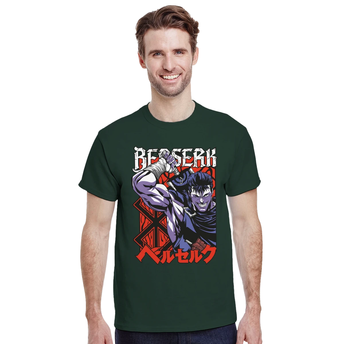 T-shirt 100% coton - Berserk Guts 'Guerrier Noir' - Style Anime Manga Streetwear T-shirt - KAWAII FAVIE