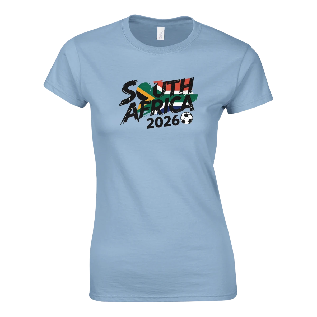 T-shirt Afrique du Sud 2026 Grunge - Design Coupe du Monde Football | Maillot Supporters Femme Personnalisable T-shirt- KAWAII FAVIE