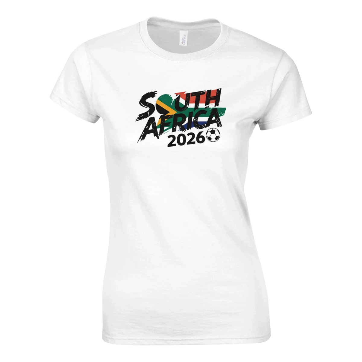 T-shirt Afrique du Sud 2026 Grunge - Design Coupe du Monde Football | Maillot Supporters Femme Personnalisable T-shirt- KAWAII FAVIE