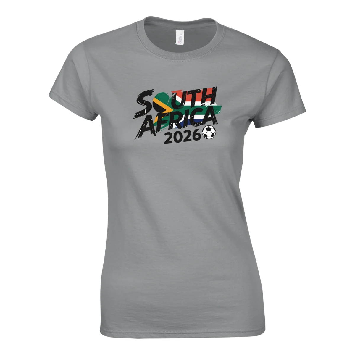 T-shirt Afrique du Sud 2026 Grunge - Design Coupe du Monde Football | Maillot Supporters Femme Personnalisable T-shirt- KAWAII FAVIE