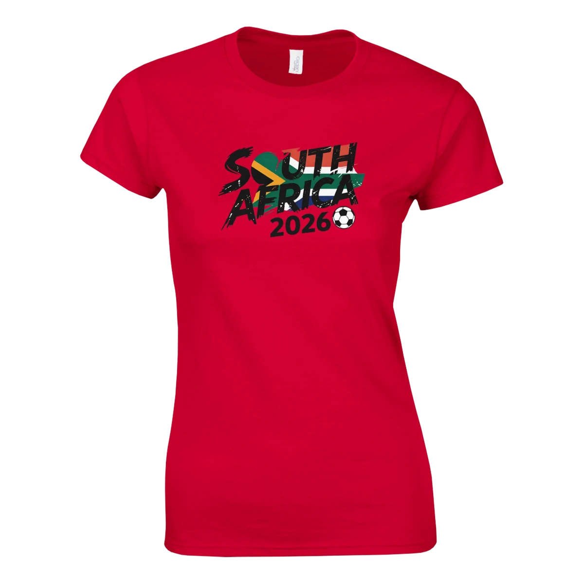 T-shirt Afrique du Sud 2026 Grunge - Design Coupe du Monde Football | Maillot Supporters Femme Personnalisable T-shirt- KAWAII FAVIE