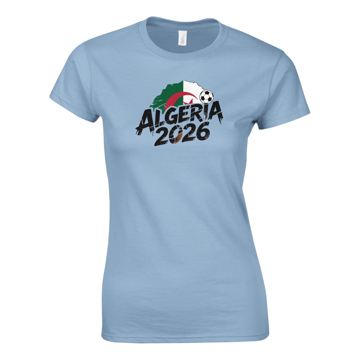 T-shirt Algérie 2026 Grunge - Design Coupe du Monde | Maillot Supporters Vert et Rouge pour femme T-shirt- KAWAII FAVIE