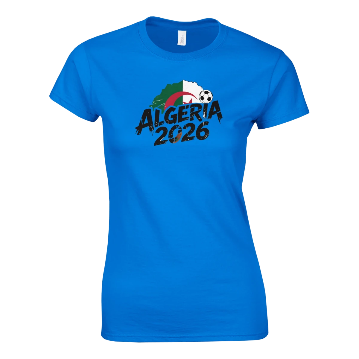 T-shirt Algérie 2026 Grunge - Design Coupe du Monde | Maillot Supporters Vert et Rouge pour femme T-shirt- KAWAII FAVIE