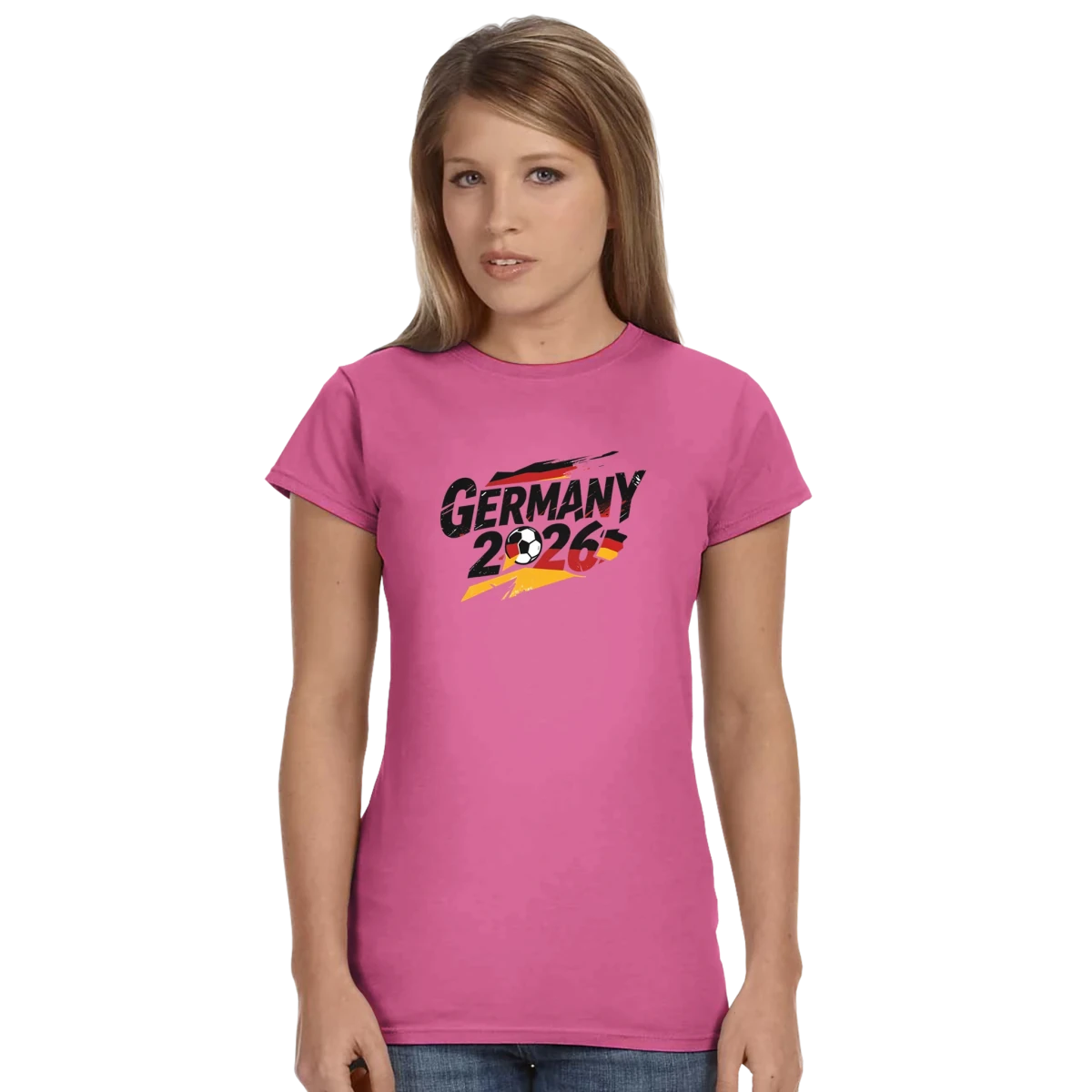 T-shirt Allemagne 2026 - Design Coupe du Monde Football | Maillot Supporters Sélection Nationale pour femme T-shirt - KAWAII FAVIE