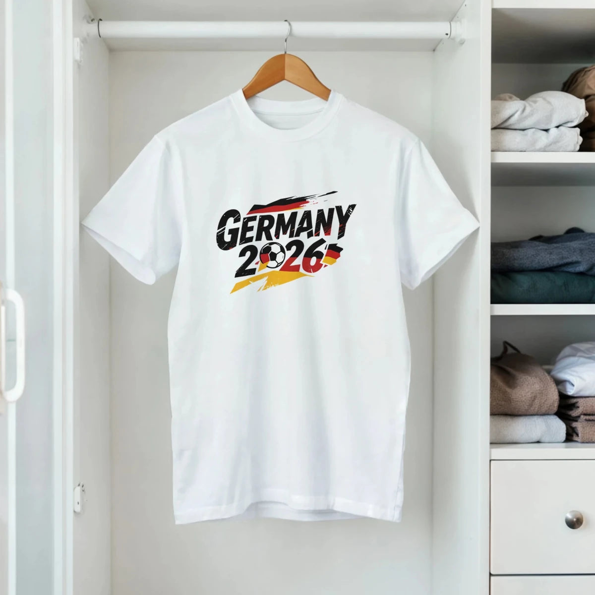 T-shirt Allemagne 2026 - Design Coupe du Monde Football | Maillot Supporters Sélection Nationale pour femme T-shirt - KAWAII FAVIE