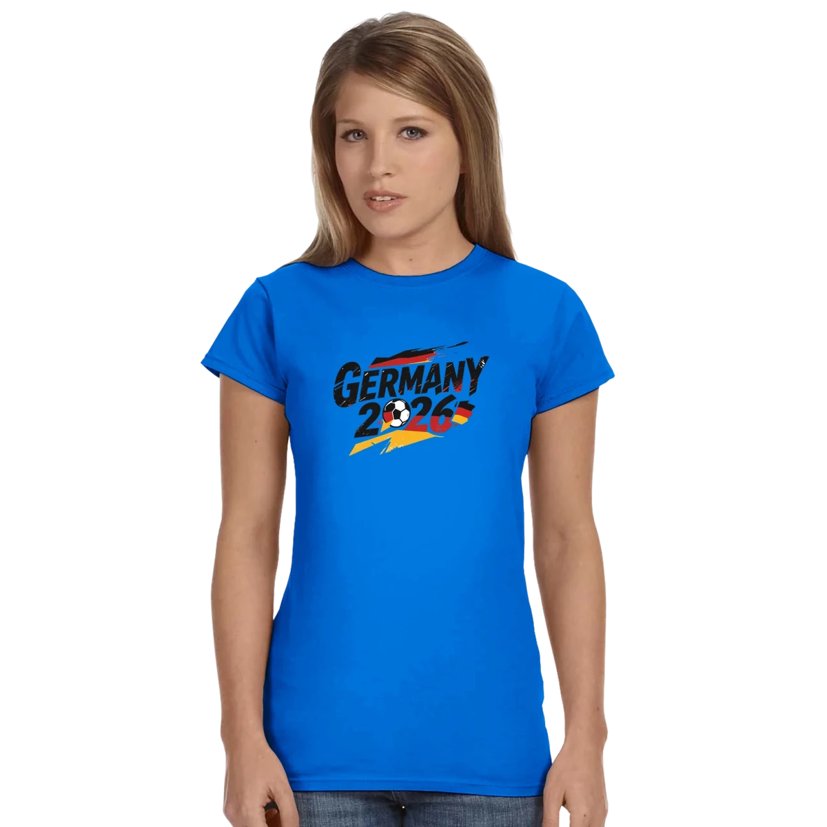 T-shirt Allemagne 2026 - Design Coupe du Monde Football | Maillot Supporters Sélection Nationale pour femme T-shirt - KAWAII FAVIE