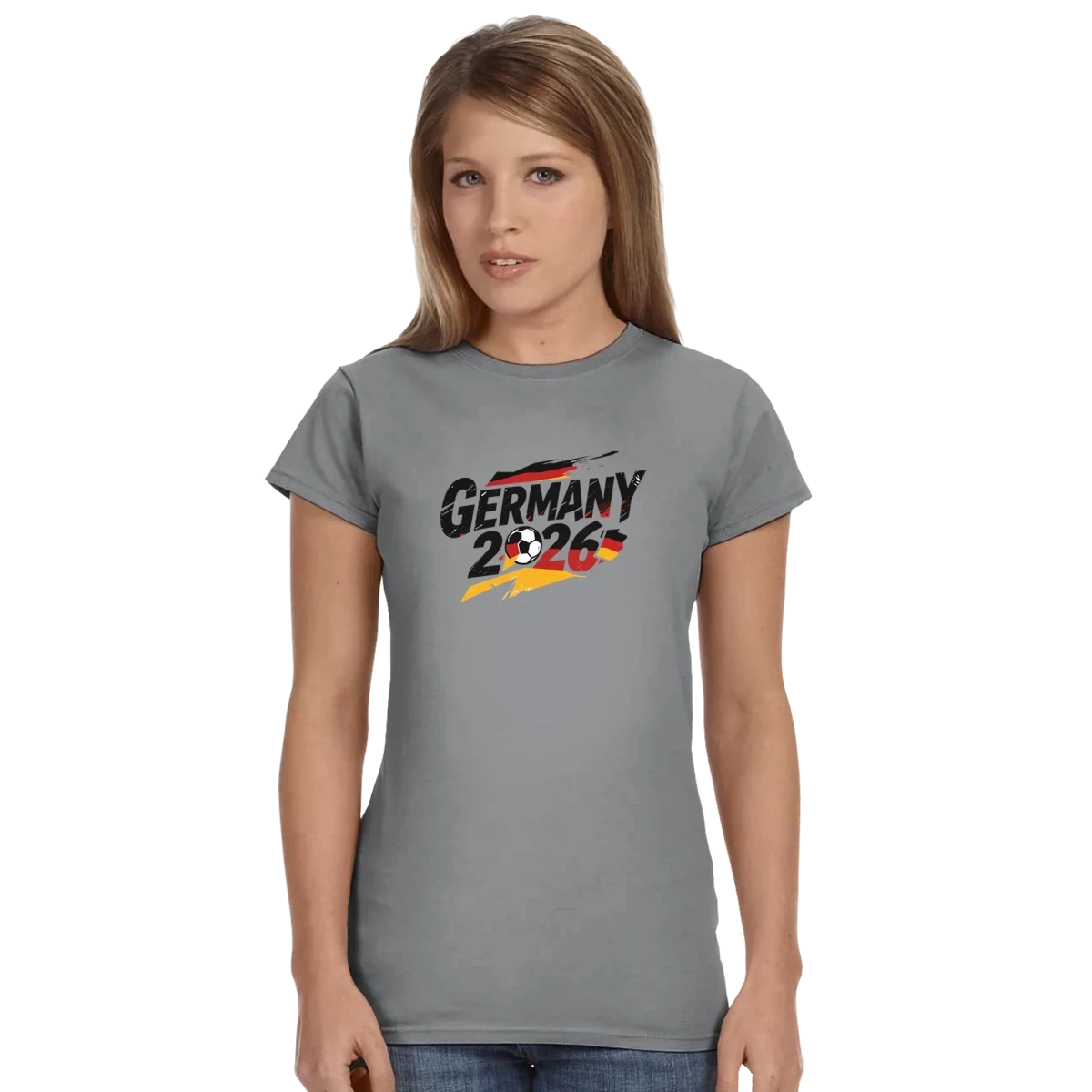 T-shirt Allemagne 2026 - Design Coupe du Monde Football | Maillot Supporters Sélection Nationale pour femme