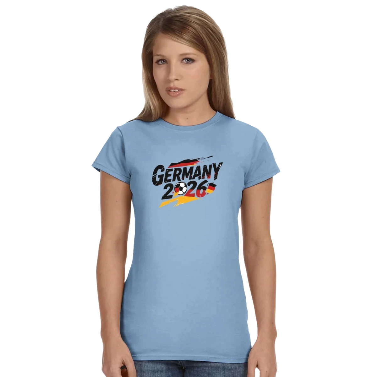 T-shirt Allemagne 2026 - Design Coupe du Monde Football | Maillot Supporters Sélection Nationale pour femme