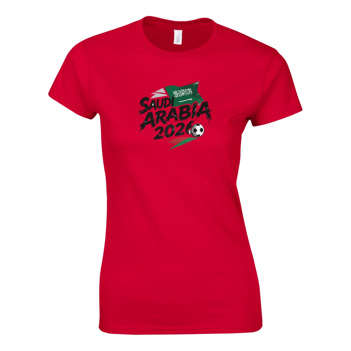 T-shirt Arabie Saoudite 2026 - Design Coupe du Monde Football | Maillot Supporters Sélection Nationale pour femme T-shirt- KAWAII FAVIE