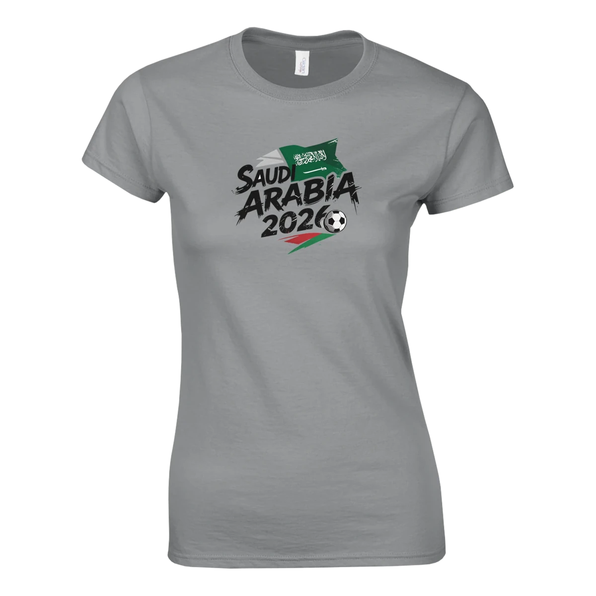 T-shirt Arabie Saoudite 2026 - Design Coupe du Monde Football | Maillot Supporters Sélection Nationale pour femme T-shirt- KAWAII FAVIE