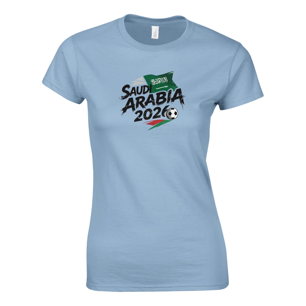 T-shirt Arabie Saoudite 2026 - Design Coupe du Monde Football | Maillot Supporters Sélection Nationale pour femme T-shirt- KAWAII FAVIE