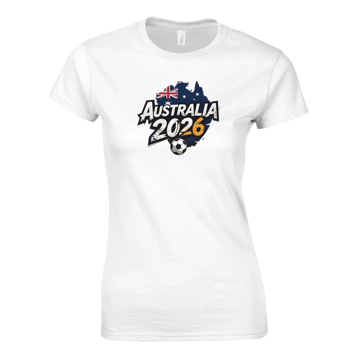 T-shirt Australie 2026 - Design Coupe du Monde Football | Maillot Grunge Supporters Sélection Nationale pour Femme T-shirt- KAWAII FAVIE