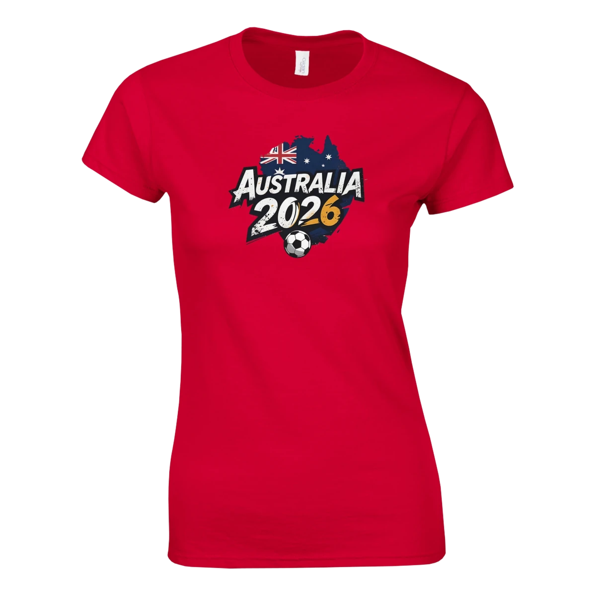 T-shirt Australie 2026 - Design Coupe du Monde Football | Maillot Grunge Supporters Sélection Nationale pour Femme T-shirt- KAWAII FAVIE