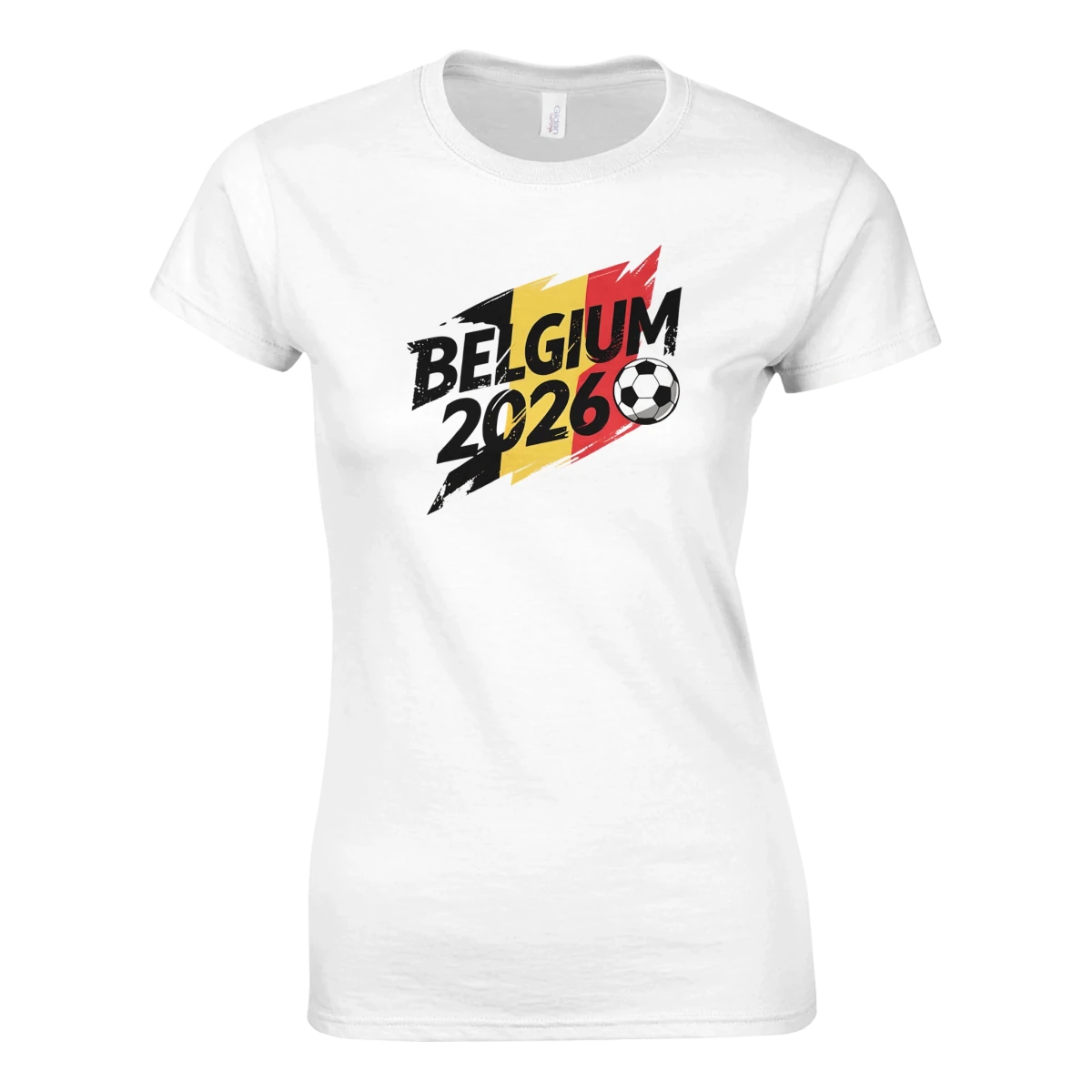 T-shirt Belgique 2026 - Design Coupe du Monde Football | Maillot Supporters Sélection Nationale Femme T-shirt - KAWAII FAVIE