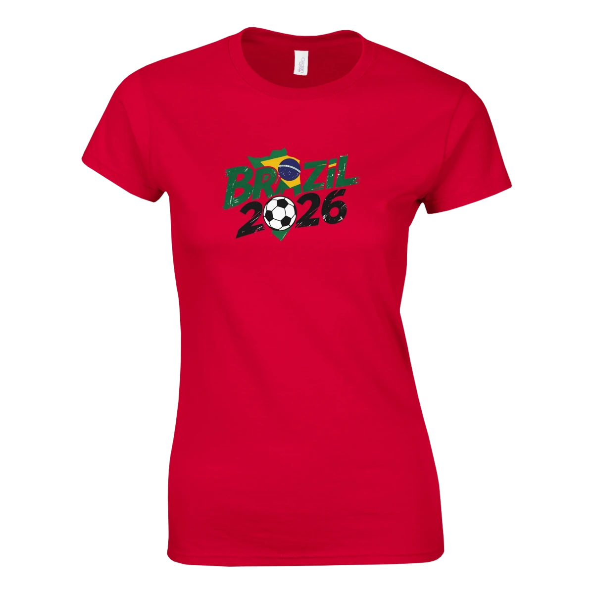 T-shirt Brazil 2026 - Design Coupe du Monde Football | Maillot Supporters Sélection Nationale Femme - 6 Couleurs Vives T-shirt- KAWAII FAVIE