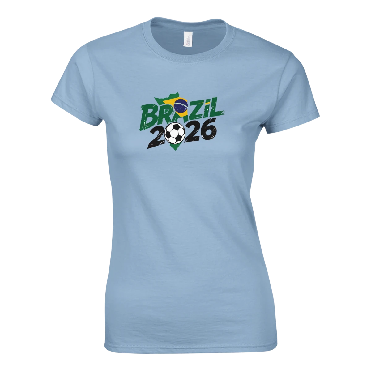 T-shirt Brazil 2026 - Design Coupe du Monde Football | Maillot Supporters Sélection Nationale Femme - 6 Couleurs Vives T-shirt- KAWAII FAVIE
