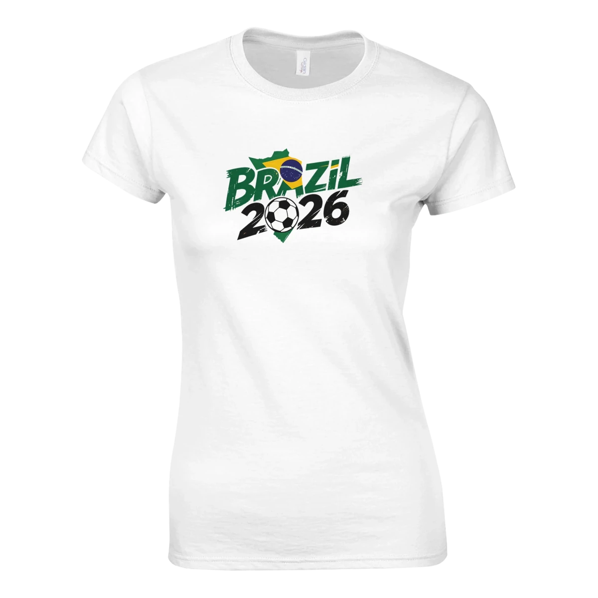 T-shirt Brazil 2026 - Design Coupe du Monde Football | Maillot Supporters Sélection Nationale Femme - 6 Couleurs Vives T-shirt- KAWAII FAVIE