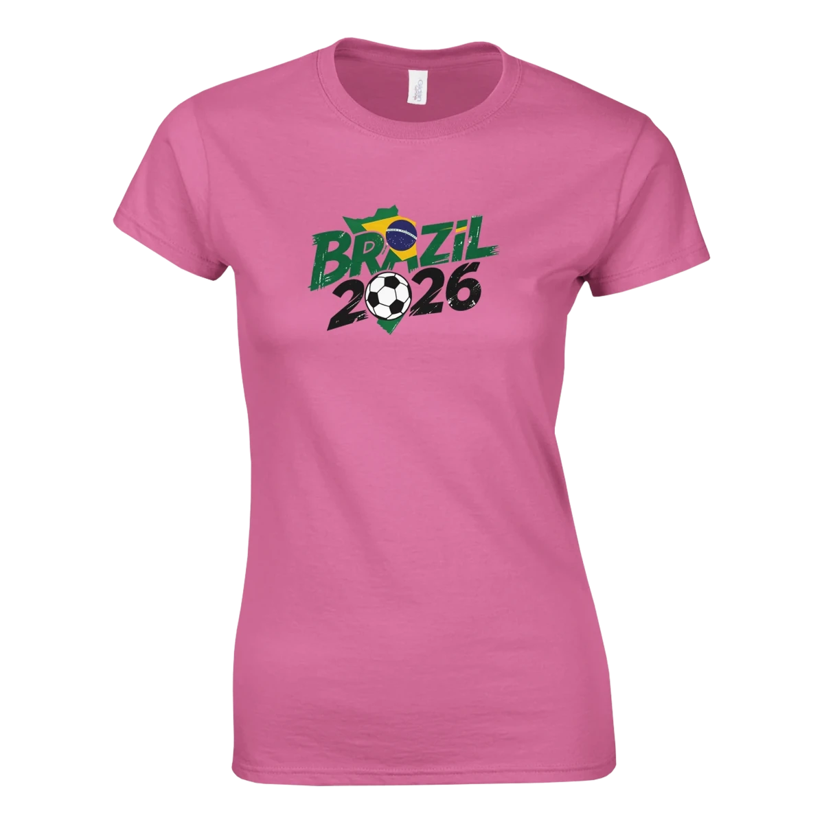 T-shirt Brazil 2026 - Design Coupe du Monde Football | Maillot Supporters Sélection Nationale Femme - 6 Couleurs Vives T-shirt- KAWAII FAVIE