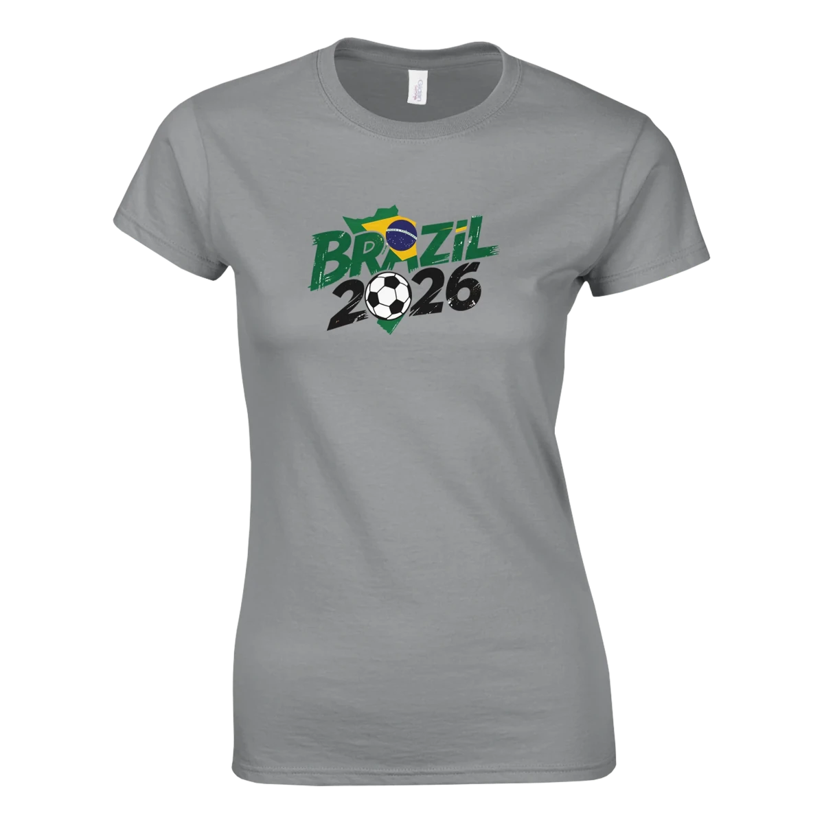 T-shirt Brazil 2026 - Design Coupe du Monde Football | Maillot Supporters Sélection Nationale Femme - 6 Couleurs Vives T-shirt- KAWAII FAVIE