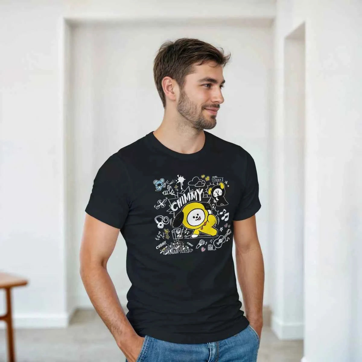 T-shirt BTS BT21 - CHIMMY, l'Esprit Musical de Jimin | Style Fun K-Pop - Unisexe