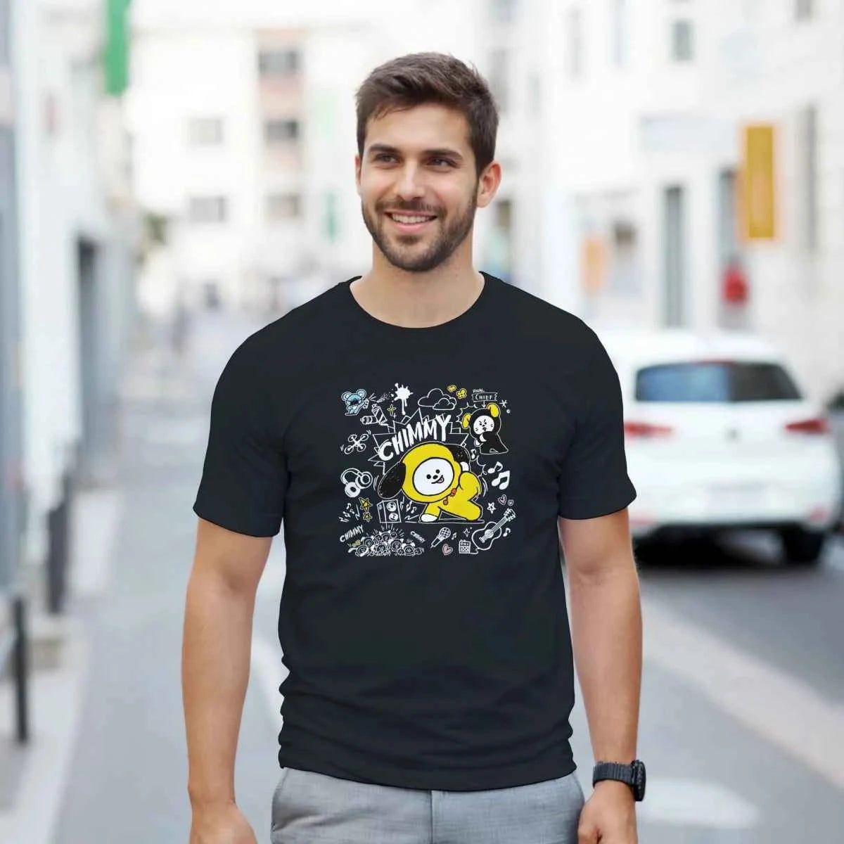 T-shirt BTS BT21 - CHIMMY, l'Esprit Musical de Jimin | Style Fun K-Pop - Unisexe