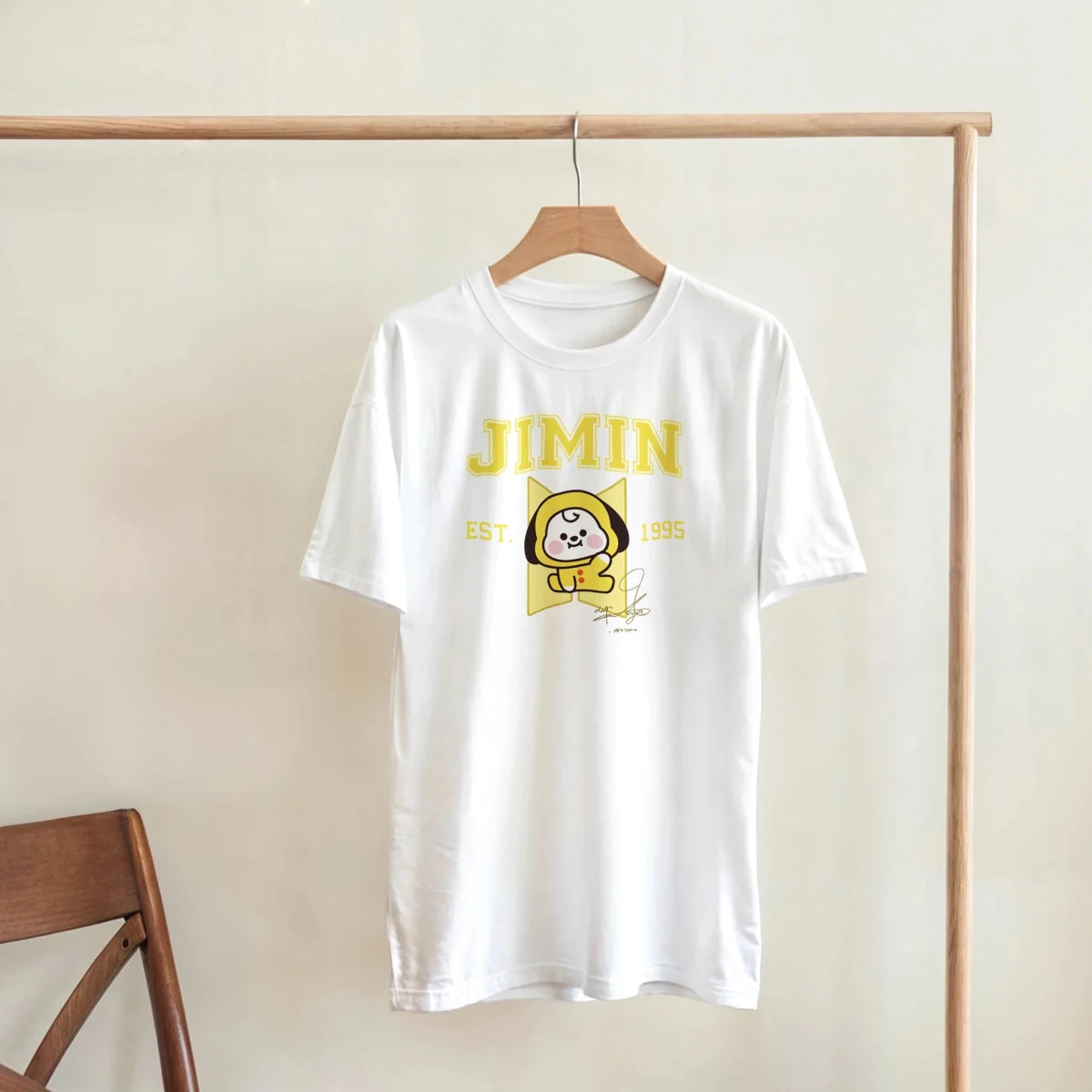 T-shirt BTS BT21 JIMIN & CHIMMY - Design Vintage 1995 | Kpop Officiel Unisexe T-shirt - KAWAII FAVIE