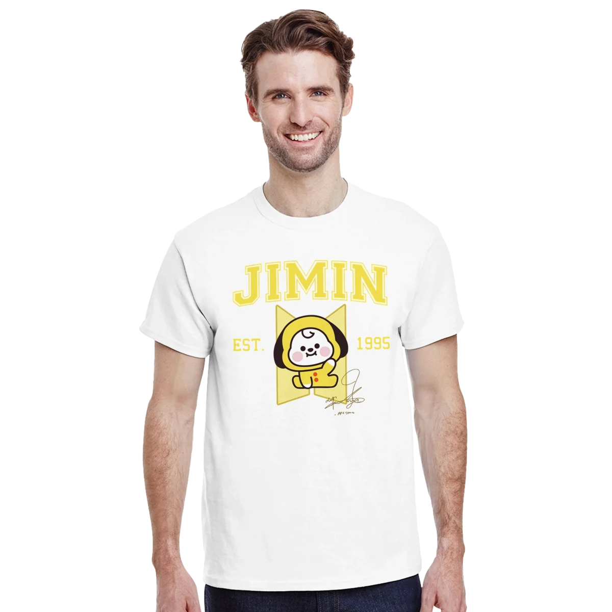 T-shirt BTS BT21 JIMIN & CHIMMY - Design Vintage 1995 | Kpop Officiel Unisexe T-shirt - KAWAII FAVIE