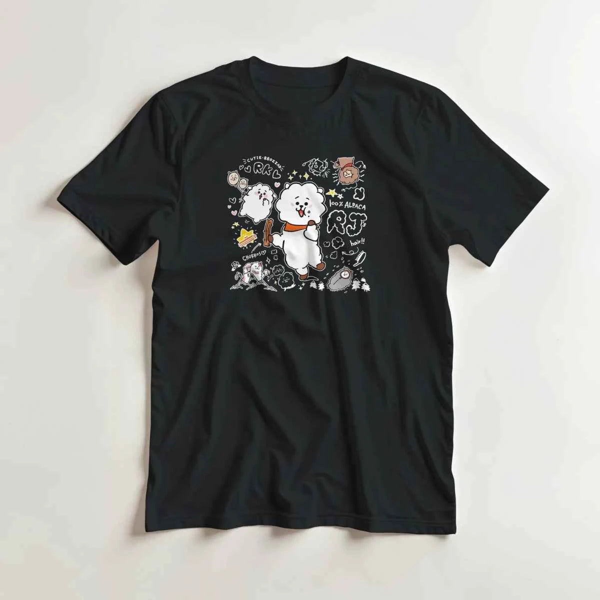 T-shirt BTS BT21 - SEOK-JIN et son Alpaga RJ | Design Détaillé « CUTIE BBOSIZK » - Style Fun K-Pop - Unisexe