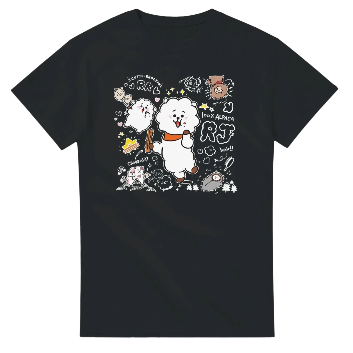 T-shirt BTS BT21 - SEOK-JIN et son Alpaga RJ | Design Détaillé « CUTIE BBOSIZK » - Style Fun K-Pop - Unisexe