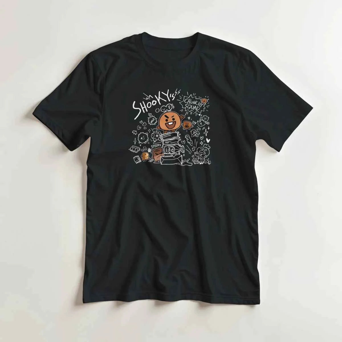 T-shirt BTS BT21 - SHOOKY, le Biscuit Malicieux de SUGA | Design « Crunchy Squad » - Style Fun K-Pop