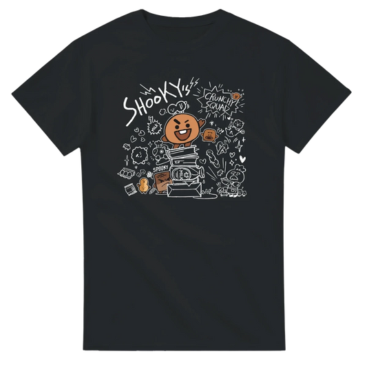 T-shirt BTS BT21 - SHOOKY, le Biscuit Malicieux de SUGA | Design « Crunchy Squad » - Style Fun K-Pop