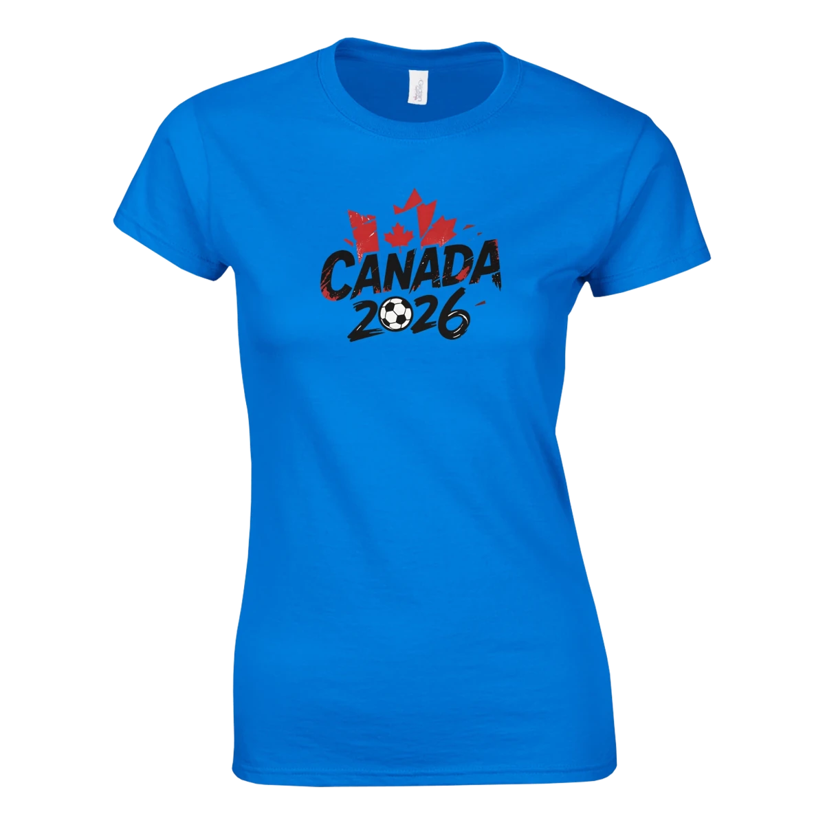 T-shirt Canada 2026 - Design Grunge Coupe du Monde Football | Maillot Supporters Sélection Nationale Femme en 6 Couleurs Vives T-shirt- KAWAII FAVIE