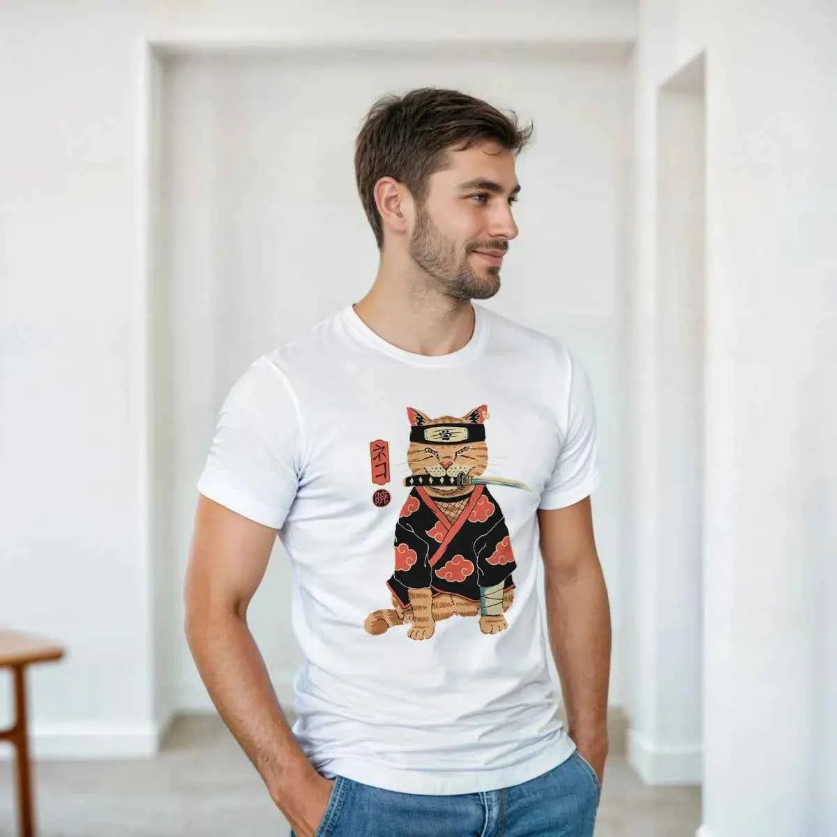 T-shirt Unisexe Chat Ninja Akatsuki - Design Naruto Collector