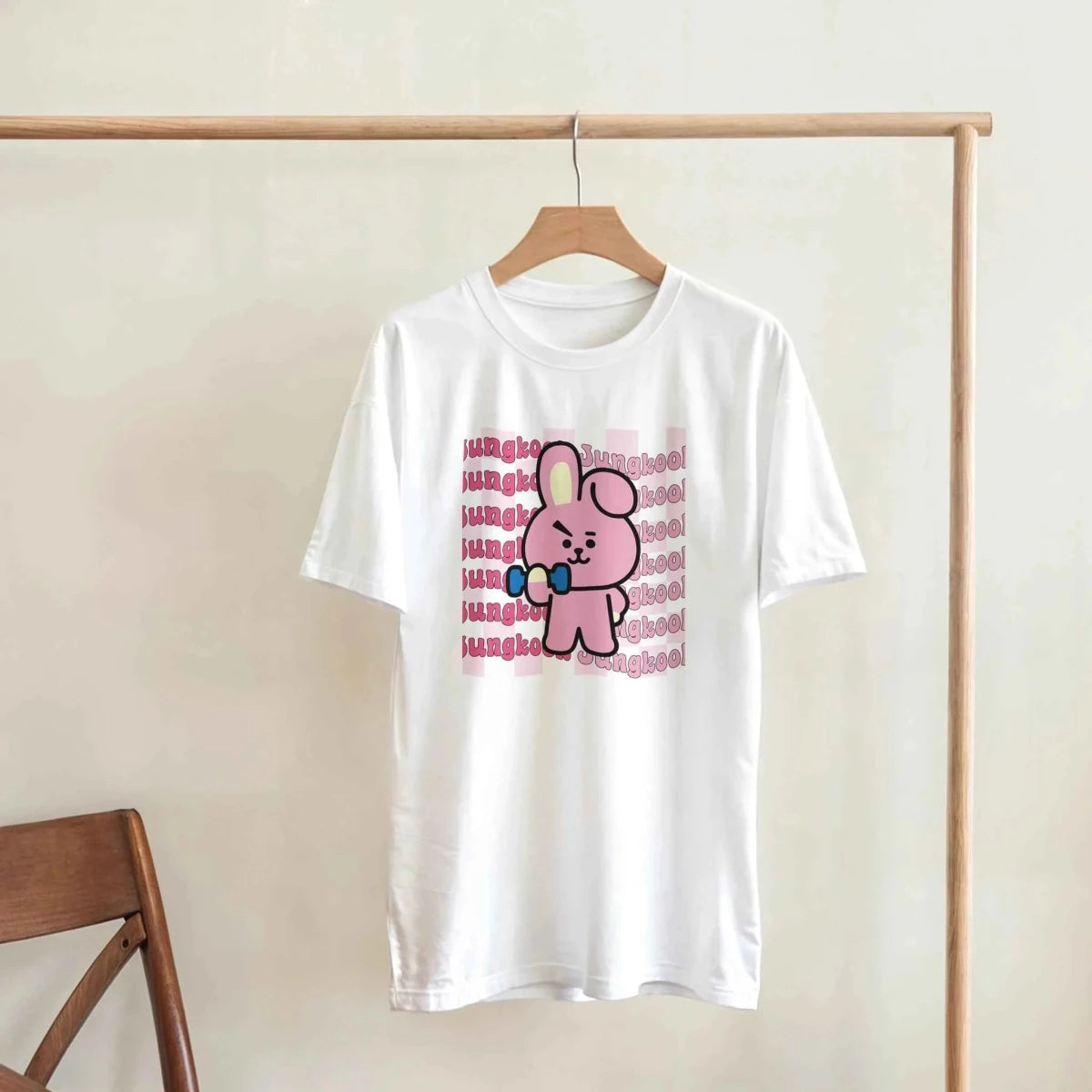 T-shirt Cooky BTS x Jungkook - Checkered K - Pop Fashion Tee for ARMY T-shirt - KAWAII FAVIE