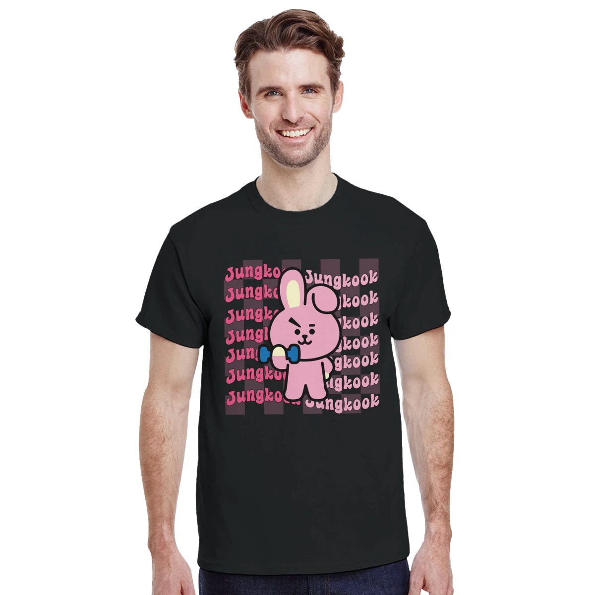 T-shirt Cooky BTS x Jungkook - Checkered K - Pop Fashion Tee for ARMY T-shirt - KAWAII FAVIE