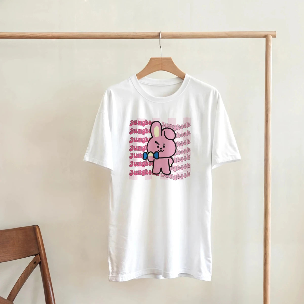 T-shirt Cooky BTS x Jungkook - Checkered K - Pop Fashion Tee for ARMY T-shirt - KAWAII FAVIE