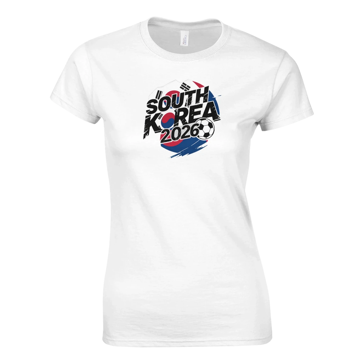 T-shirt Corée du Sud 2026 - Design Grunge Coupe du Monde Football | Maillot Supporters Sélection Nationale Femme T-shirt- KAWAII FAVIE