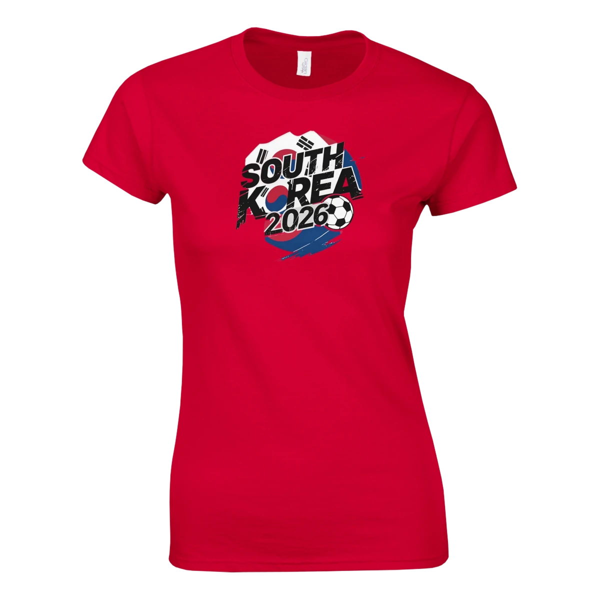 T-shirt Corée du Sud 2026 - Design Grunge Coupe du Monde Football | Maillot Supporters Sélection Nationale Femme T-shirt- KAWAII FAVIE