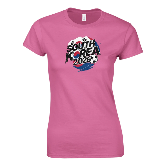 T-shirt Corée du Sud 2026 - Design Grunge Coupe du Monde Football | Maillot Supporters Sélection Nationale Femme T-shirt- KAWAII FAVIE