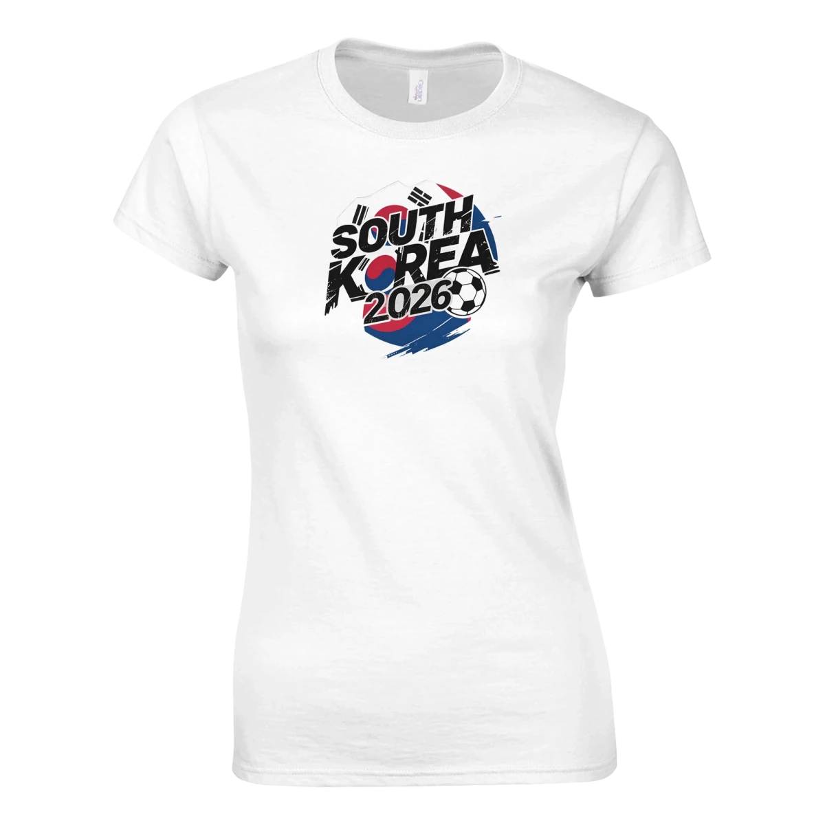 T-shirt Corée du Sud 2026 - Design Grunge Coupe du Monde Football | Maillot Supporters Sélection Nationale Femme T-shirt- KAWAII FAVIE