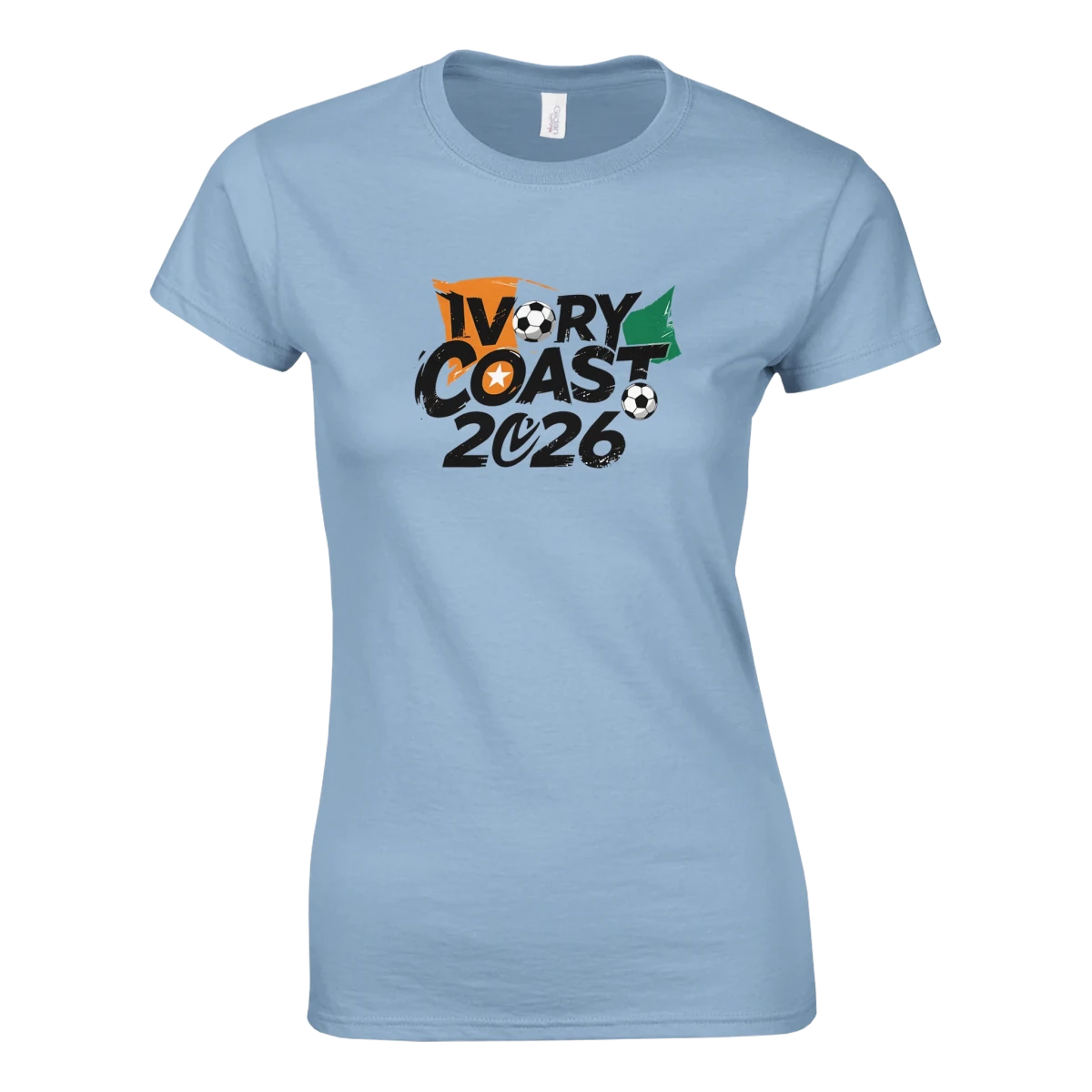 T-shirt Côte d'Ivoire 2026 - Design Coupe du Monde Football | Maillot Supporters Sélection Nationale Femme T-shirt- KAWAII FAVIE