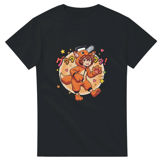 T-shirt Crewneck Unisexe Coton Lourd - Ruka en Pochita | Chainsaw Man T-shirt - KAWAII FAVIE