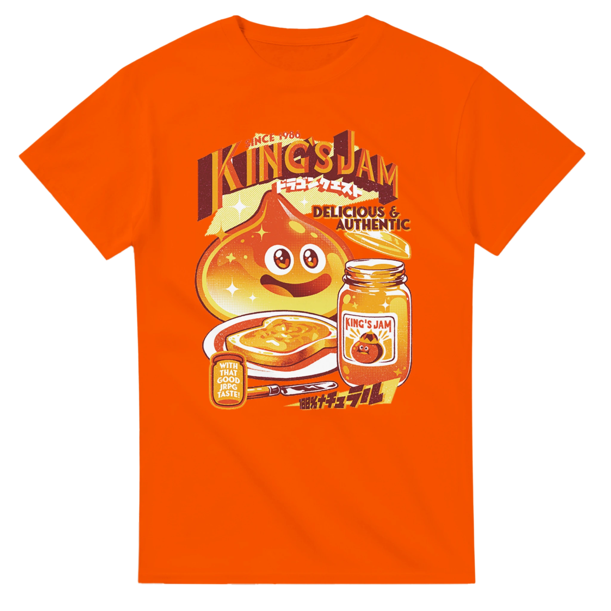 T-shirt Crewneck Unisexe Coton Lourd | Symbole Slime - Dragon Quest (KingSlime) T-shirt - KAWAII FAVIE