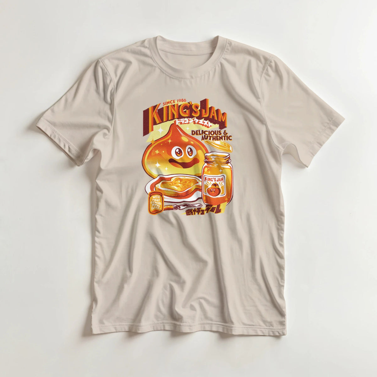 T-shirt Crewneck Unisexe Coton Lourd | Symbole Slime - Dragon Quest (KingSlime) T-shirt - KAWAII FAVIE